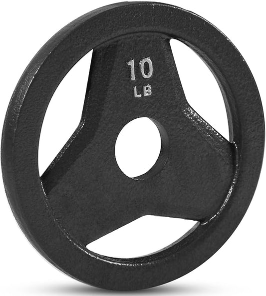 JFIT Olympic 2" Cast Iron Grip Plate OR 2" Rubber Bumper Plates for Barbell - Singles OR Pairs - 6 Weights Available (2.5lbs to 45lbs) Plates for Strength Training, Weightlifting, Bodybuilding