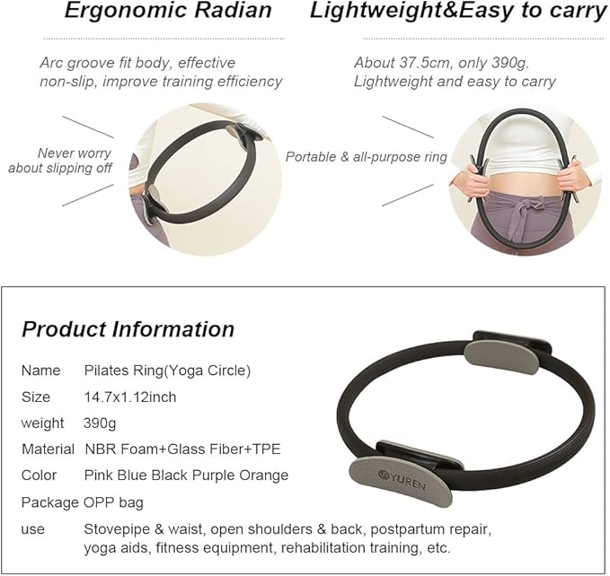 YR Pilates Ring 14.7 inch Fitness Circle
