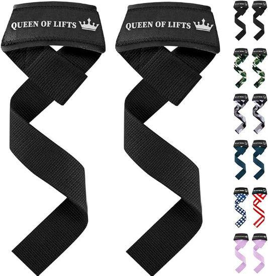 TECEUM Wrist Lifting Straps with Neoprene Padding Support – Heavy Duty Wrist Workout Straps For Men and Women – Ideal for Powerlifting, Strength Training, Bodybuilding
