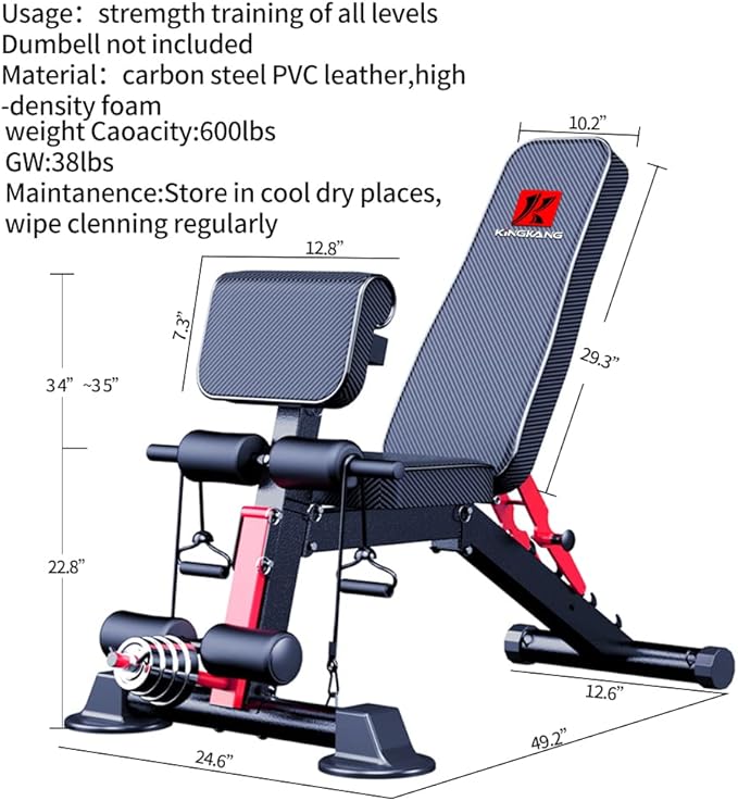 Adjustable Weight Bench 600LBS