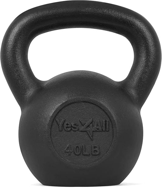 Yes4All Kettlebell Adjustable/Cast Iron/Protective Base Solid Smooth