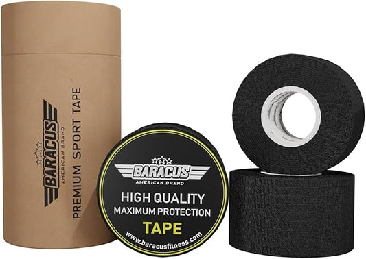 BARACUS Premium Thumb Tape Cross Training and Weightlifting for The Best Hook Grip - 23 ft Long - WOD Tape Chalk and Sweat Proof - Hook Grip Lifting Athletic Thumb Tape (Anthracite Black)