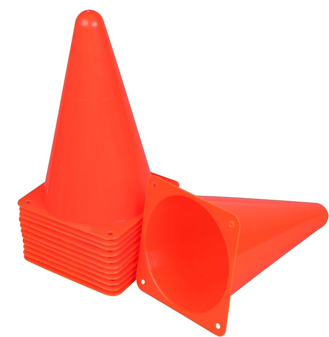 CARTMAN Plastic Training Cones (Set of 12/24 Pack 9" or 12/24 Pack 7" or 12/24 Pack