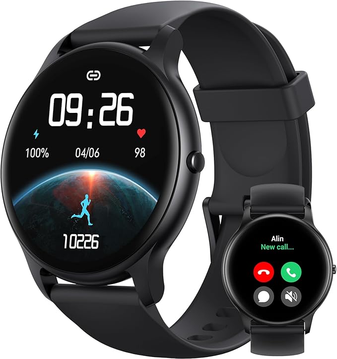Parsonver Fitness Tracker Bundle with Round Smart Watch, 2-Pack