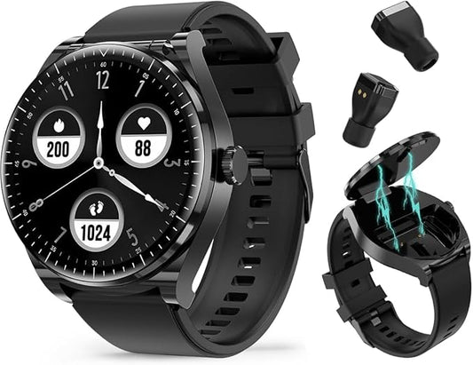 Smart Watch with Earbuds,2 in 1 Watch with Earbuds for Android iOS Can Receive Calls Messages Sleep Tracker Calorie Counter for Men Women