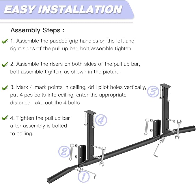 ATENTO Pull Up Bar 40'' Wide,