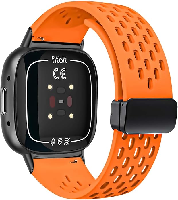 Magnetic Anti Sweat Sport Band Compatible for Fitbit 2/Fitbit Versa 4/Fitbit Sense/Fitbit 3, Waterproof