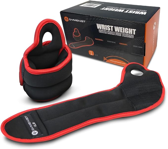 Pair of Wrist Weights With Hole for Thumb