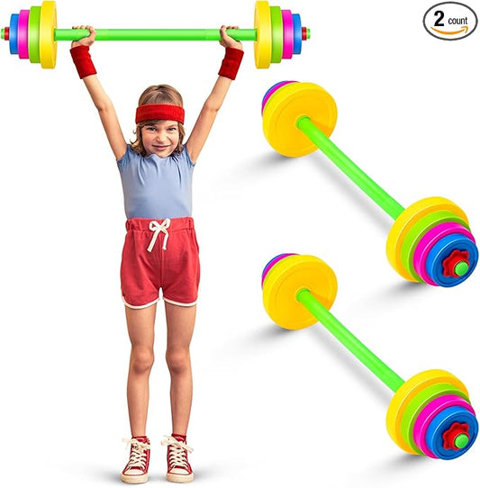 Leyndo 2 Set Kids Barbell Weight Set Workout