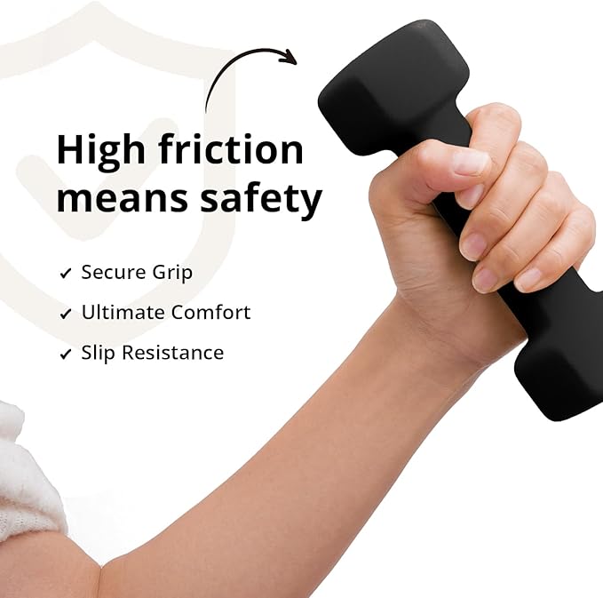 Portzon Weights Dumbbells 10 Colors Options Compatible with Set of 2 Neoprene Dumbbells Set,1-15 LB, Anti-Slip, Anti-roll, Hex Shape for Shoulder,Neck, and Hand Training for Seniors