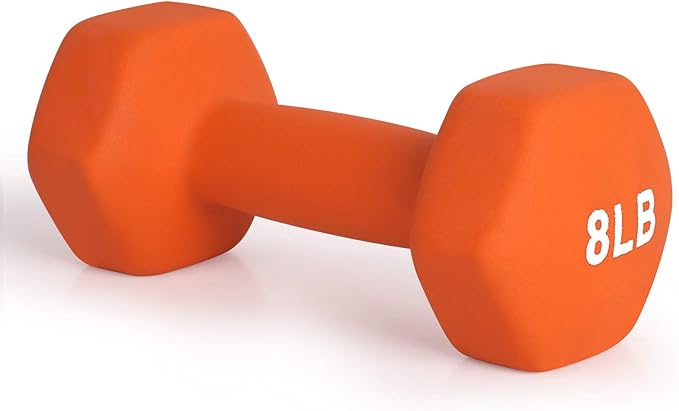 LIONSCOOL Set of 2 Neoprene Coated Dumbbell Hand Weights, Anti-Slip and Anti-Roll Hex Dumbbells in Pair for Strength Training, Resistance Training