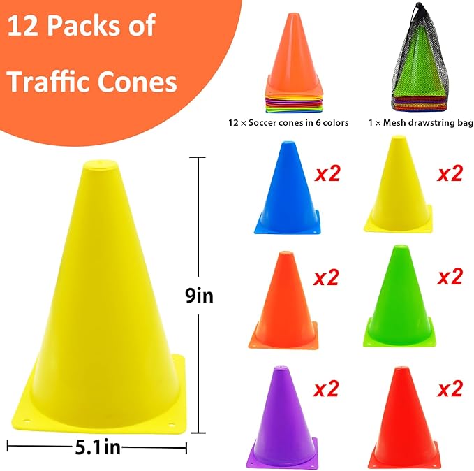 Soccer Cones Set 84/42Pcs 7"/9" 7"/9" Cones