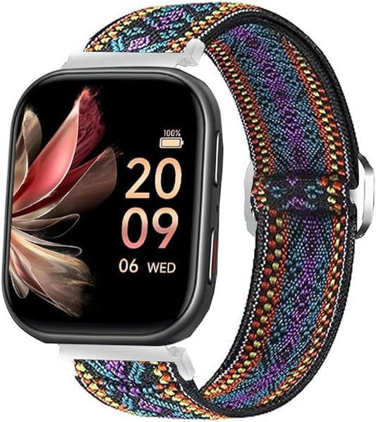 Compatible for FITVII Fitness Tracker Bands, 18mm, 20mm, 22mm Stretch Elastics Nylon Adjustable Replacement Strap Accessories