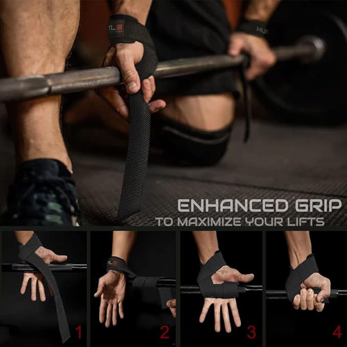 Lifting Straps for Weightlifting & Deadlifts – 21" Wrist Straps with Thick Neoprene Padding – Pro Heavy Duty Gym Wrist Wraps for Powerlifting, Bodybuilding & Strength Training for Men & Women