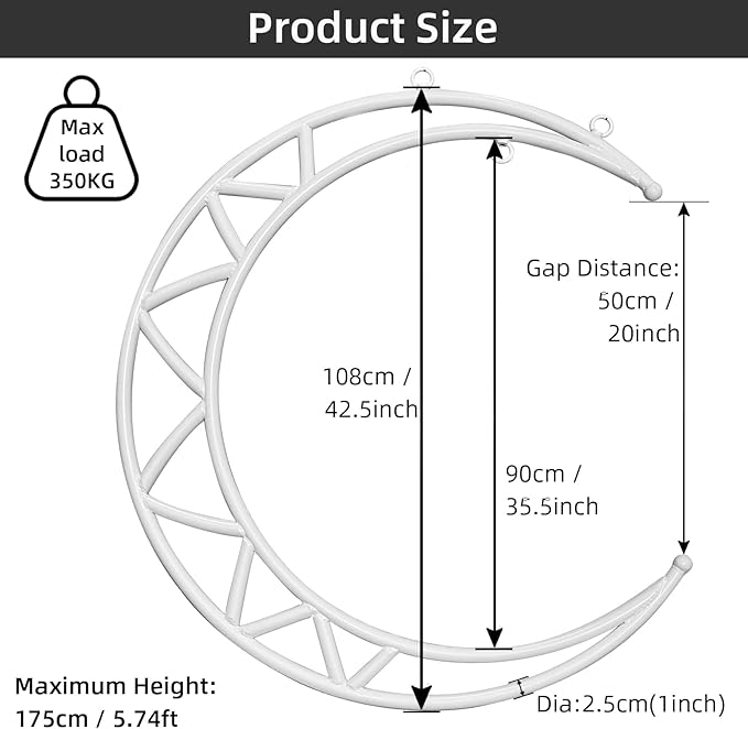 PRIOR FITNESS Aerial Moon Lyra Hoop Set
