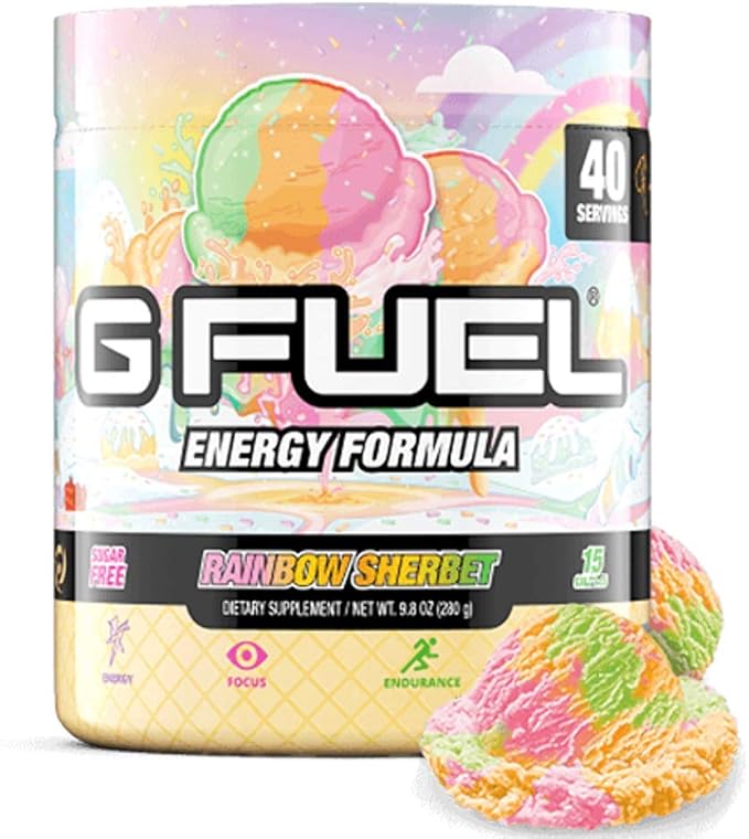 G fuel Watermelon Energy Drink Powder, Pre Workout Caffeine Mix for Gaming, Sugar Free Focus Amino, Vitamin + Antioxidants, 9.9oz (Watermelon, 40 Servings)