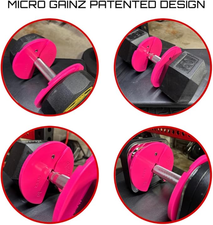 Micro Gainz Dumbbell Fractional 2.5 lb Weight Plate, Ideal for Micro Loading, (Choose Color) 4 Piece Fractional Weight Plates, Designed for Dumbbell Training, Made In USA