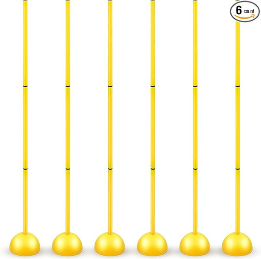 Jenaai 6 Sets Agility Poles with Base Coaching