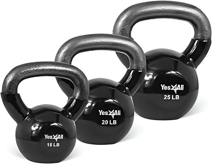 Yes4All Combo Kettlebells Vinyl Coated Weight Sets Great