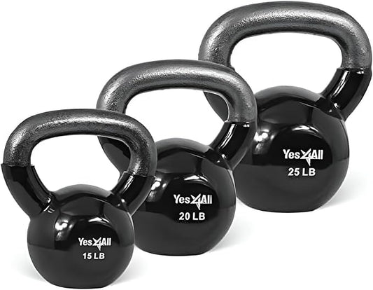 Yes4All Combo Kettlebells Vinyl Coated Weight Sets Great