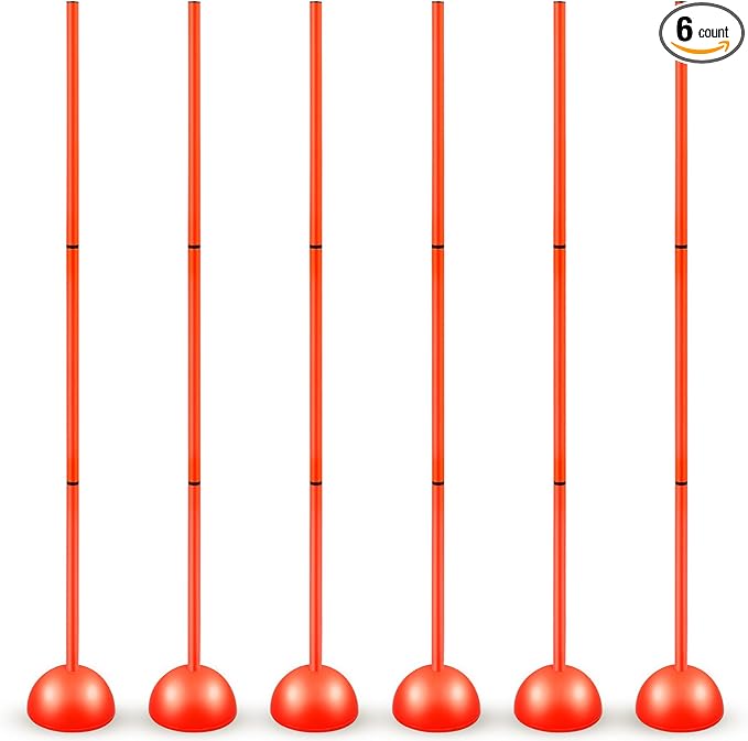 Jenaai 6 Sets Agility Poles with Base Coaching