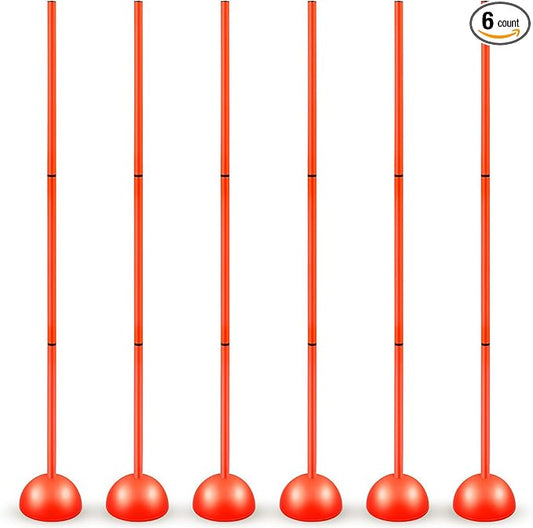 Jenaai 6 Sets Agility Poles with Base Coaching