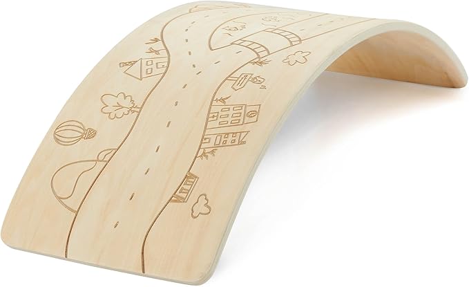 Battat Education – Kids Balance Board Wooden – Wood Balance Board Kids – Montessori Toy – Wooden Toys for Toddlers – 3 Years + – Wobble & Wonder