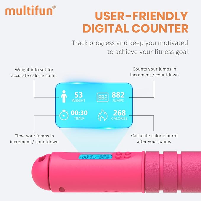 Jump Rope, multifun Speed Skipping Rope with Calorie