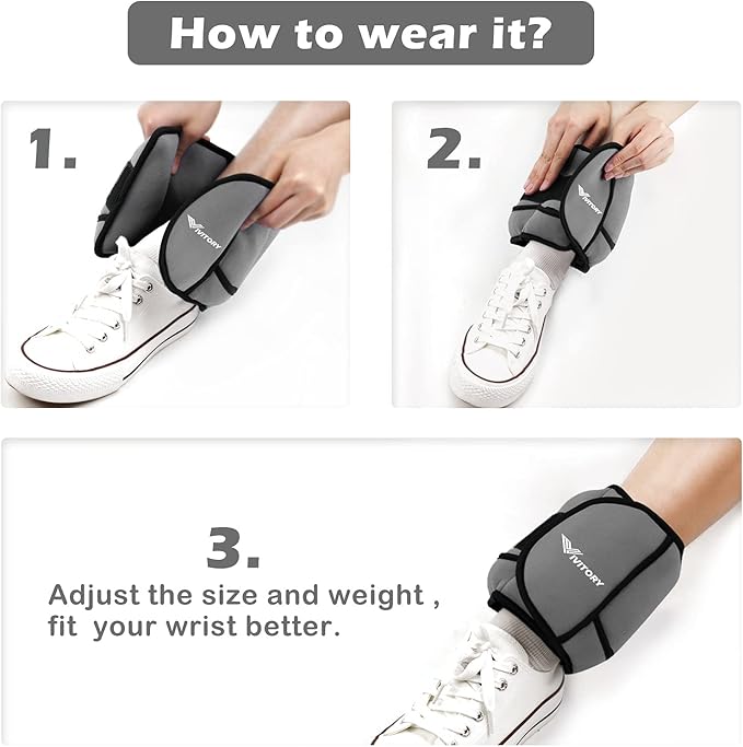 Vivitory Adjustable Ankle Weights for Women & Men 2 to 10 Lbs,