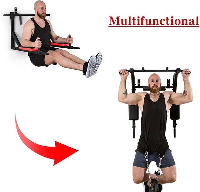Wall Mounted Pull up Bar Multifunctional Chin up 440 Lbs…