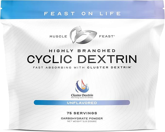 Muscle Feast Highly Branched Cyclic Dextrin Premium Pre-Workout or Post-Workout Supplement, Unflavored, 5lbs