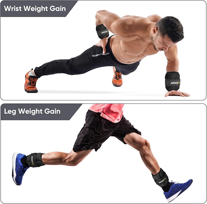 APEXUP 10lbs/Pair Adjustable Ankle Weights for Women and Men