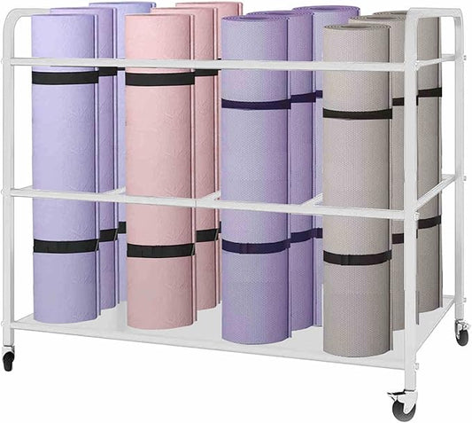 Yoga Mat Storage Rack Basket Workout Equipment Home