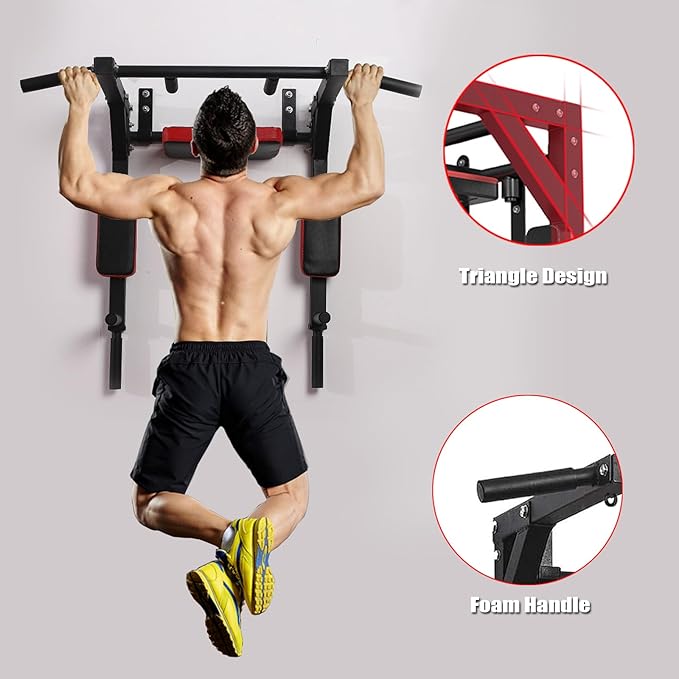 Wall Mounted Pull up Bar Multifunctional Chin up 440 Lbs…