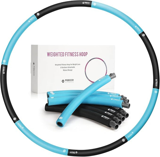 FEECCO Weighted Fitness Hoop 8 Detachable