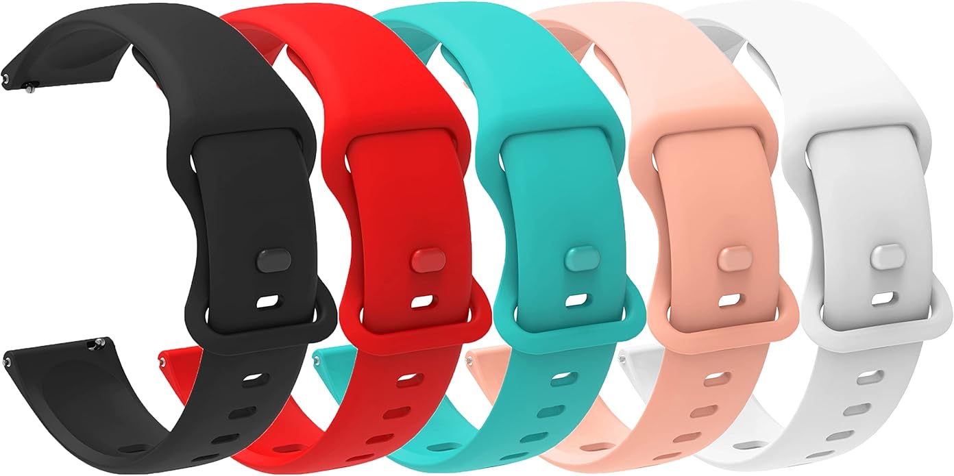 Compatible for BIGGERFIVE BARVE Watch Band, Lamshaw 20mm Quick Release Classic Watch Bands Soft Silicone Bands Bracelet Sports Strap Compatible with BIGGERFIVE BARVE BW01 Fitness Tracker Watch / HENGTO, Butele H69 Smart Watch