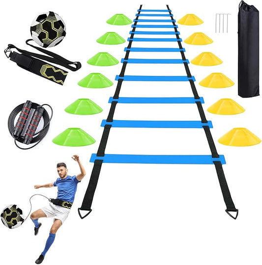 Soccer Agility Training Equipment Set 20Ft Agility 12 Cones,