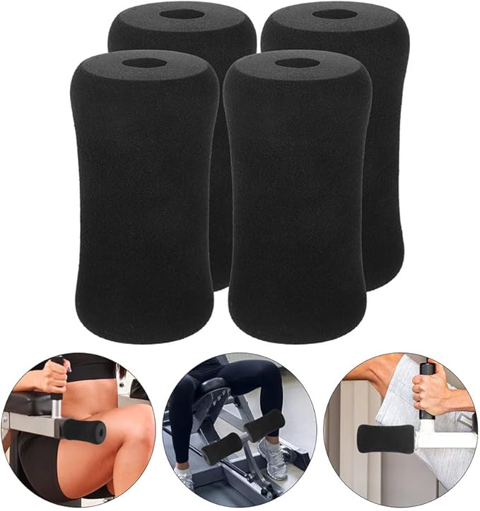 SUPVOX 6pcs Black Foam Foot Pads for Exercise Equipment, Leg Extension Machine Covers, Gym Replacement Rollers, 5.11 X 2.75 X 0.90 Inch, Home Gym Accessories