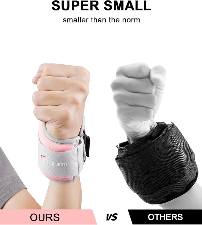 Fragraim Wrist Weights for Women Men with Thumb Loops Lock 1lb*2 1.5lbs*2 2lbs*2 2.5lbs*2 3lbs*2 Wrist and Ankle Weights Sets for Walking Running Strength Training Exercises, Physical Therapy