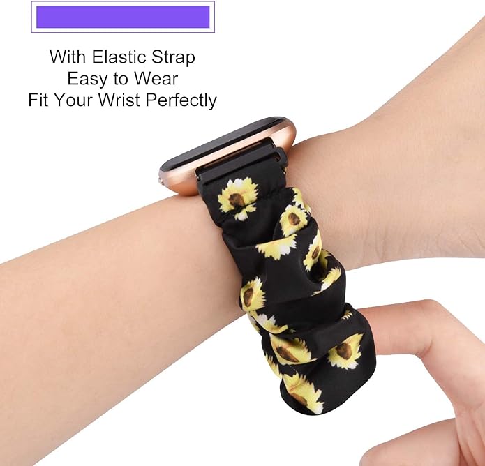 Compatible for FITVII Nexa, HM21, HM68, H86, HM57, HM78, H56 Smart Watch Fitness Tracker Bands, 18mm, 20mm, 22mm Fabric Elastic Scrunchie Elastic Women Cute Replacement Straps