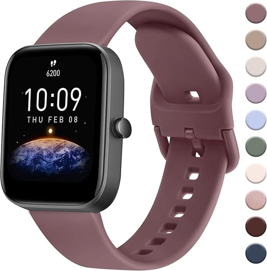 AK Band for Amazfit GTS 4 / GTS 4 Mini / GTS 3 / GTS 2 / GTS 2e / GTS 2 mini / GTS / GTR mini Bands, 20mm Soft Replacement Sport Strap for Amazfit Bip 3 / Bip 3 Pro / Bip U Pro / Bip / Bip Lite / Bip S / Bip S lite / Bip U Smart Watch Women Men