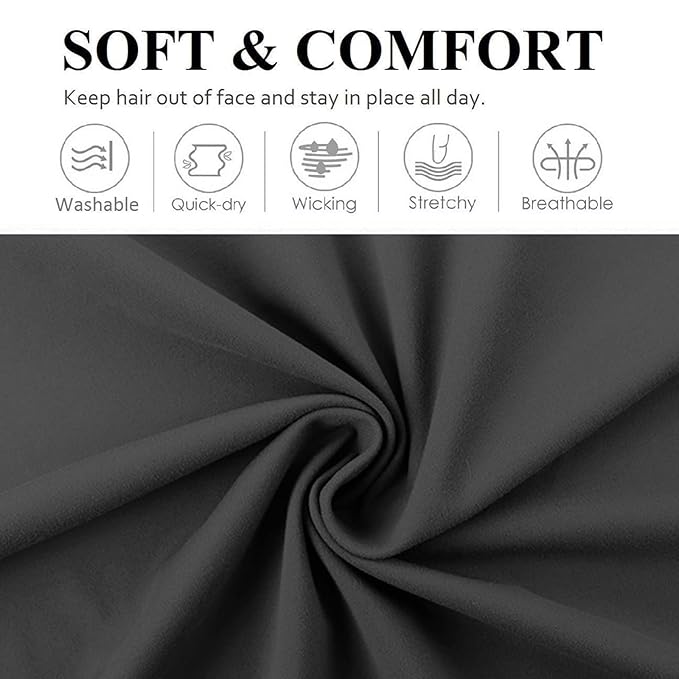 Huachi Wide Non-Slip Headbands - Workout Yoga Hair Accessories for Women