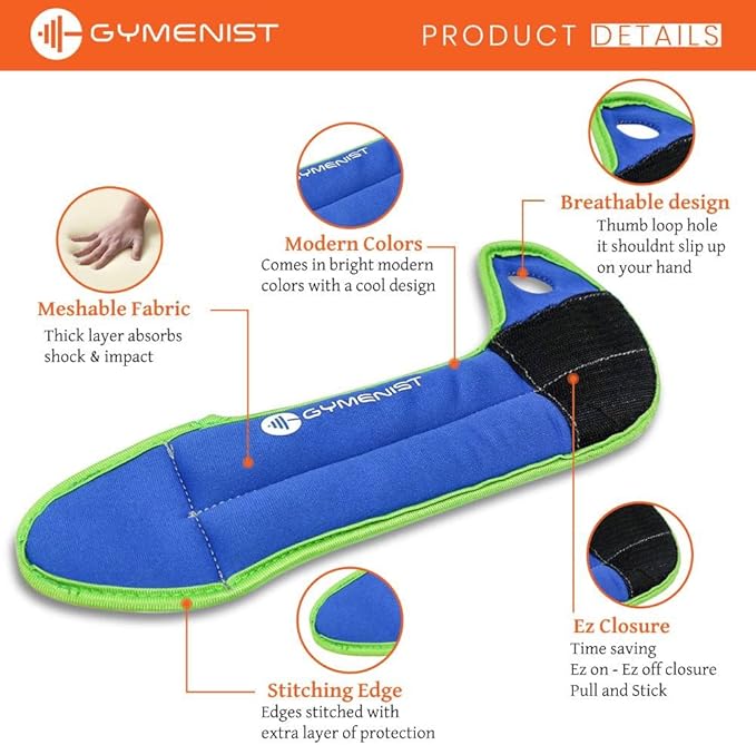 Pair of Wrist Weights With Hole for Thumb