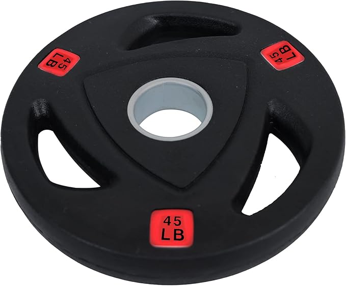 Signature Fitness Vinyl Coated Cast Iron Plate Weight Plate for Strength Training and Weightlifting, Standard or Olympic, Multiple Sizes