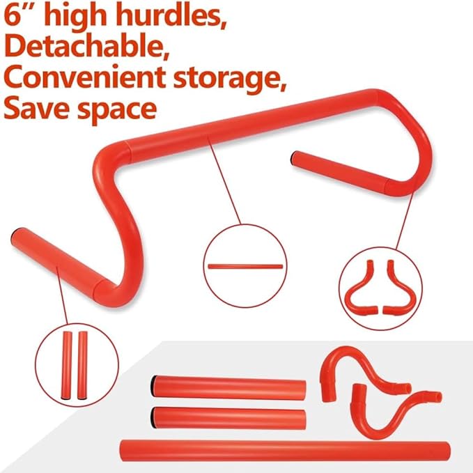 Speed & Agility Ladder Training Equipment Set 12 Rung 20ft Agility 4 Agility Hurdles,12 Disc 1 Resistance