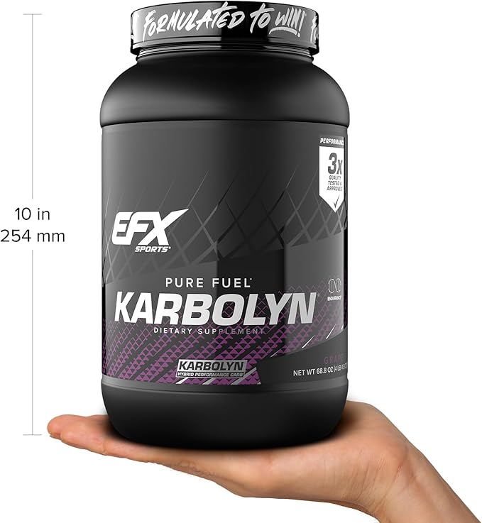 EFX Sports Karbolyn Fuel | Fast-Absorbing Carbohydrate Powder | Carb Load, Sustained Energy, Quick Recovery | Stimulant Free | 36 Servings (Grape)