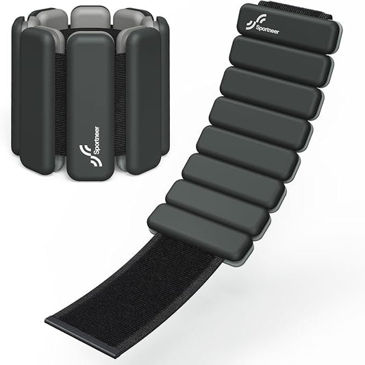 Sportneer Wrist Weights - 1 Pair (1 lb Each) | Adjustable Wearable Weights Silicone Wrist Bangles for Women | Yoga, Dance, Barre, Pilates, Zumba, Swimming, Cardio, Aerobics, Gym