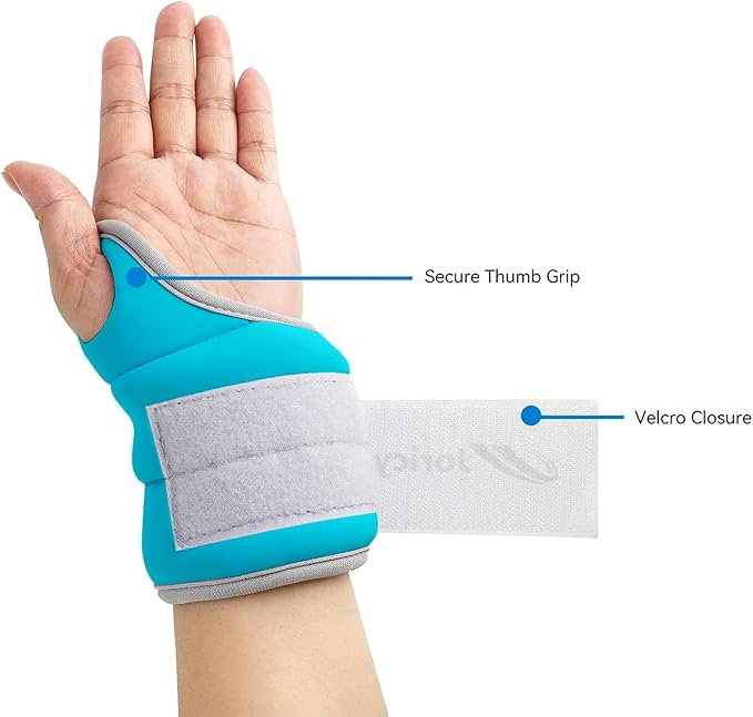 Wrist Weights with Thumb Loops Lock for Women Men Kids 1 Pair 2 3 4 5 6 LBS Arm Weight Ankle Weights Weighted Gloves for Running Walking Jogging Physical Therapy Gym Workout Cardio Exercises