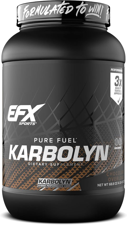 EFX Sports Karbolyn Fuel | Fast-Absorbing Carbohydrate Powder | Carb Load, Sustained Energy, Quick Recovery | Stimulant Free | 36 Servings (Chocolate Overload)