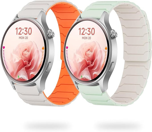 LYSANDRA Magnetic Watchband Compatible with Fitpolo AR-01, Silicone Sport Strong Magnet Strap for aeac AR-01 Smart Watch, for women